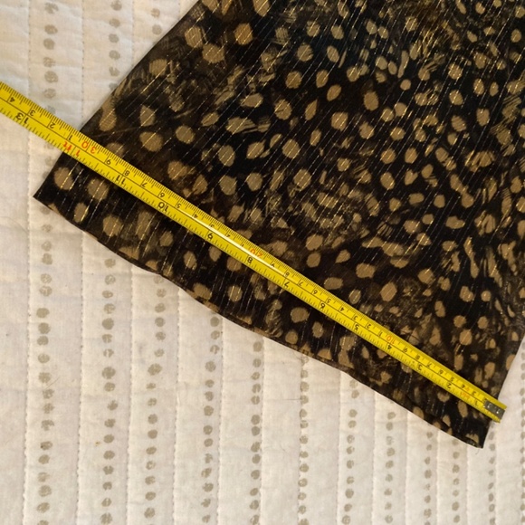 NWT MICHAEL Michael Kors Brown Shimmer Animal Print Jumpsuit Wide Leg Sz XS - Picture 9 of 12